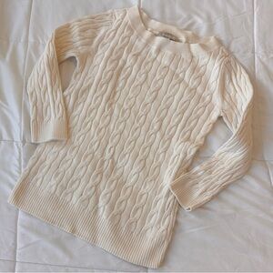 LOFT Cream Cable Knit Sweater